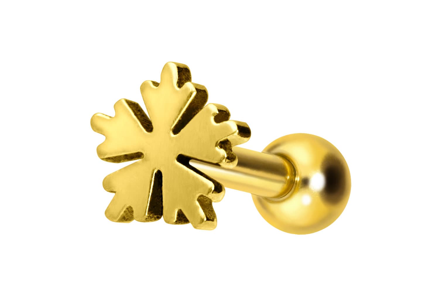 Titan Ohrpiercing mit Innengewinde SCHNEEFLOCKE